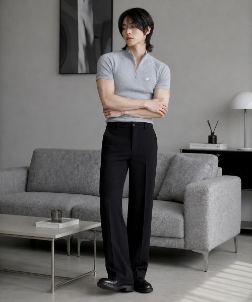Otte(オッテ)の「ワンポイントハーフジップトップス(Tシャツ/カットソー・メンズ・グレー/ブラック・MEDIUM/LARGE)」の7枚目の写真