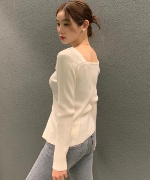semplice(センプリチェ)の「カットソー【韓国ファッション】(Tシャツ/カットソー・レディース・ブラック/ピンク/キャメル/ホワイト・F)」の18枚目の写真