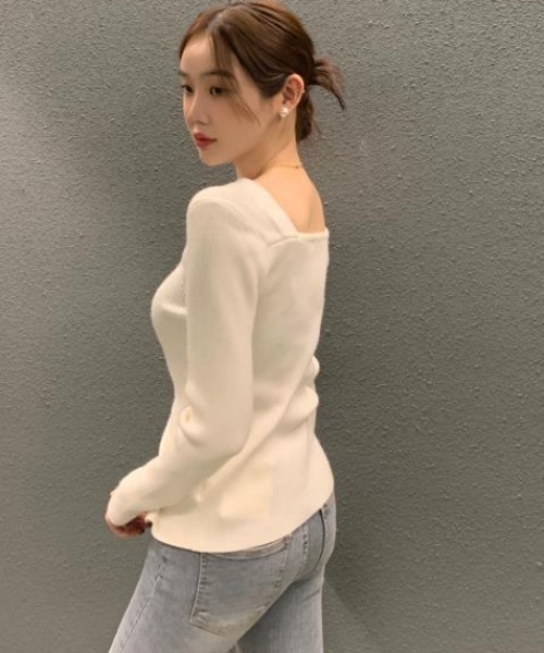 semplice(センプリチェ)の「カットソー【韓国ファッション】(Tシャツ/カットソー・レディース・ブラック/ピンク/キャメル/ホワイト・F)」の19枚目の写真