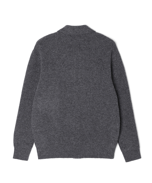 ADHOC（アドホック）の「男性クラシックカラー ニットカーディガン (DK-GREY) (HC2GDK1)（カーディガン/ボレロ・メンズ・その他・100/95/105）」の2枚目の写真