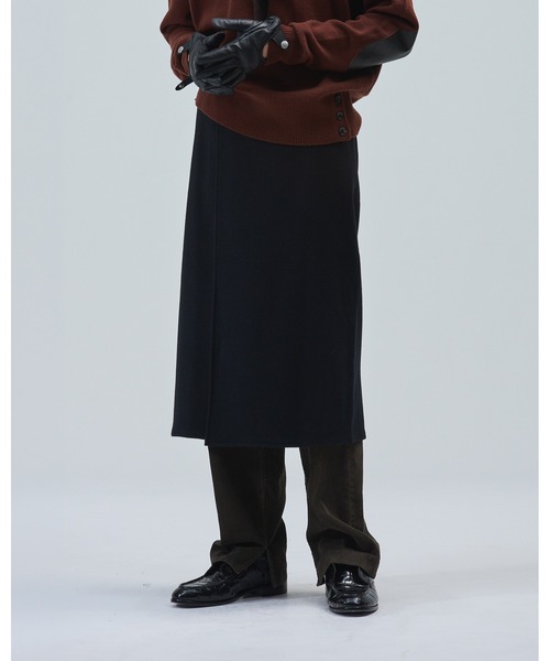 BED J.W. FORD（ベッドフォード）の「Lap robe ver.2（スカート・メンズ・ブラック/イエロー/ブラック×ホワイト・0）」の2枚目の写真