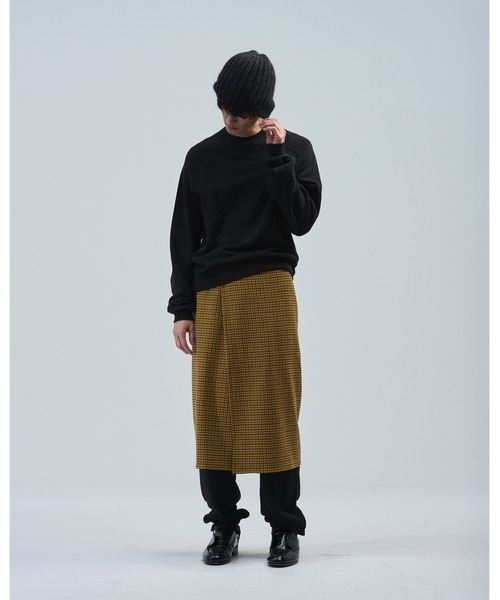 BED J.W. FORD（ベッドフォード）の「Lap robe ver.2（スカート・メンズ・ブラック/イエロー/ブラック×ホワイト・0）」の6枚目の写真