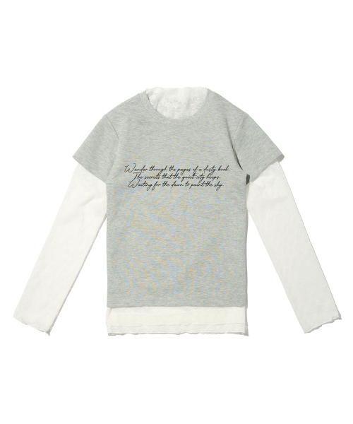 CARGOBROS FOR WOMAN(カーゴブロスフォーウィメン)の「スタースシースルーロングスリーブレイヤードシークレット半袖Tシャツセット(アイボリー/メランジ)(Tシャツ/カットソー・レディース・その他・FREE)」の1枚目の写真