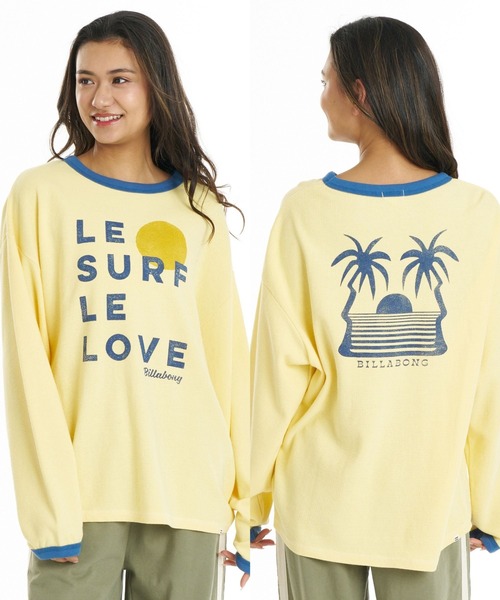 BILLABONG(ビラボン)の「BILLABONG ウィメンズ SURF CAMP LE SURF LE LOVE LS TEE ロンT 【2026年秋冬モデル】/ビラボンワッフル長袖ロンT(Tシャツ/カットソー・レディース・アイボリー/イエロー系その他/グレー・LARGE/MEDIUM)」の3枚目の写真