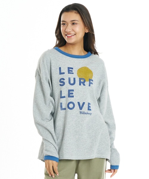 BILLABONG(ビラボン)の「BILLABONG ウィメンズ SURF CAMP LE SURF LE LOVE LS TEE ロンT 【2026年秋冬モデル】/ビラボンワッフル長袖ロンT(Tシャツ/カットソー・レディース・アイボリー/イエロー系その他/グレー・LARGE/MEDIUM)」の10枚目の写真