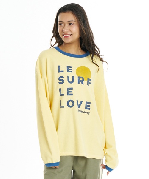 BILLABONG(ビラボン)の「BILLABONG ウィメンズ SURF CAMP LE SURF LE LOVE LS TEE ロンT 【2026年秋冬モデル】/ビラボンワッフル長袖ロンT(Tシャツ/カットソー・レディース・アイボリー/イエロー系その他/グレー・LARGE/MEDIUM)」の6枚目の写真