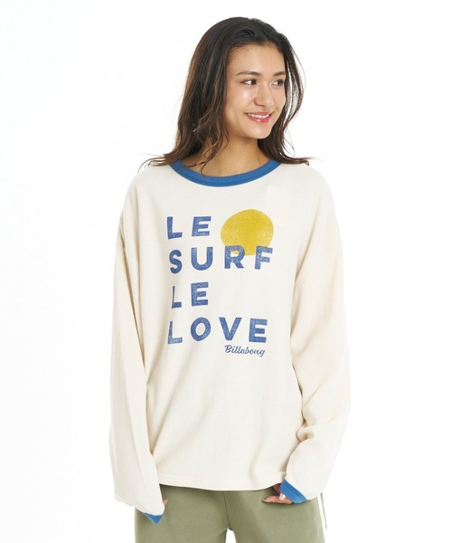 BILLABONG(ビラボン)の「BILLABONG ウィメンズ SURF CAMP LE SURF LE LOVE LS TEE ロンT 【2026年秋冬モデル】/ビラボンワッフル長袖ロンT(Tシャツ/カットソー・レディース・アイボリー/イエロー系その他/グレー・LARGE/MEDIUM)」の13枚目の写真