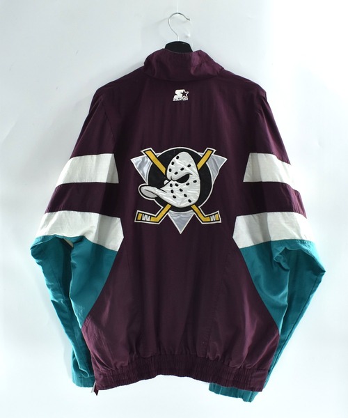 STARTER(スターター)の「【USED】90’s Reebok “NHL Anaheim Mighty Ducks” ナイロン トラックプルオーバー(ナイロンジャケット・メンズ・パープル・X-LARGE)」の7枚目の写真