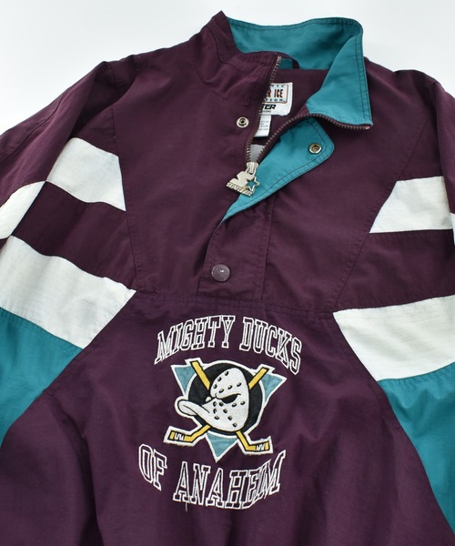 STARTER(スターター)の「【USED】90’s Reebok “NHL Anaheim Mighty Ducks” ナイロン トラックプルオーバー(ナイロンジャケット・メンズ・パープル・X-LARGE)」の2枚目の写真