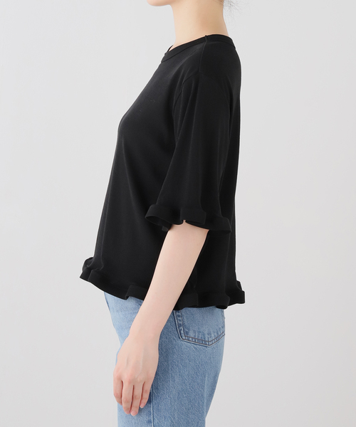 IENA（イエナ）の「ハイツイストコットン WAVE Tシャツ（Tシャツ/カットソー・レディース・ブラック/ワイン・FREE）」の3枚目の写真