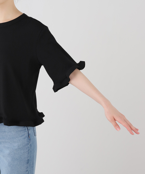 IENA（イエナ）の「ハイツイストコットン WAVE Tシャツ（Tシャツ/カットソー・レディース・ブラック/ワイン・FREE）」の5枚目の写真
