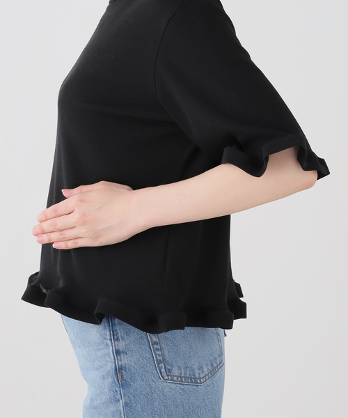 IENA（イエナ）の「ハイツイストコットン WAVE Tシャツ（Tシャツ/カットソー・レディース・ブラック/ワイン・FREE）」の6枚目の写真
