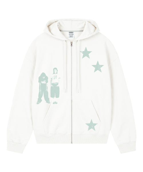 GRAVER（グレーバー）の「[UNISEX]STAR3 ジップアップパーカー_4color（パーカー・レディース・ブラック/グレー・MEDIUM/LARGE）」の11枚目の写真