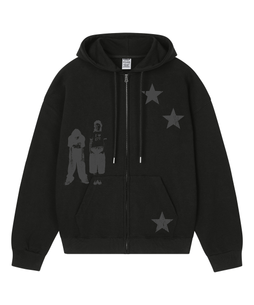 GRAVER（グレーバー）の「[UNISEX]STAR3 ジップアップパーカー_4color（パーカー・レディース・ブラック/グレー・MEDIUM/LARGE）」の12枚目の写真