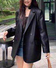 ラムナッパタッチ フェイクレザー W ジャケット