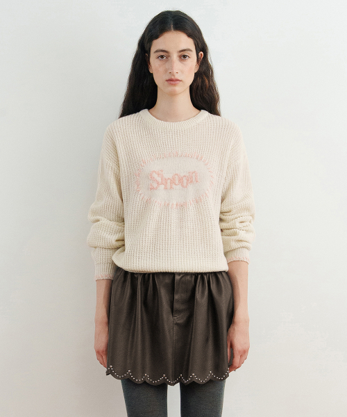 SINOON(シヌーン)の「Sinoon Logo Knit (Ivory)(ニット/セーター・レディース・アイボリー・FREE)」の2枚目の写真