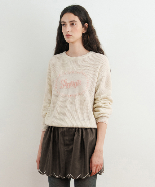 SINOON(シヌーン)の「Sinoon Logo Knit (Ivory)(ニット/セーター・レディース・アイボリー・FREE)」の3枚目の写真