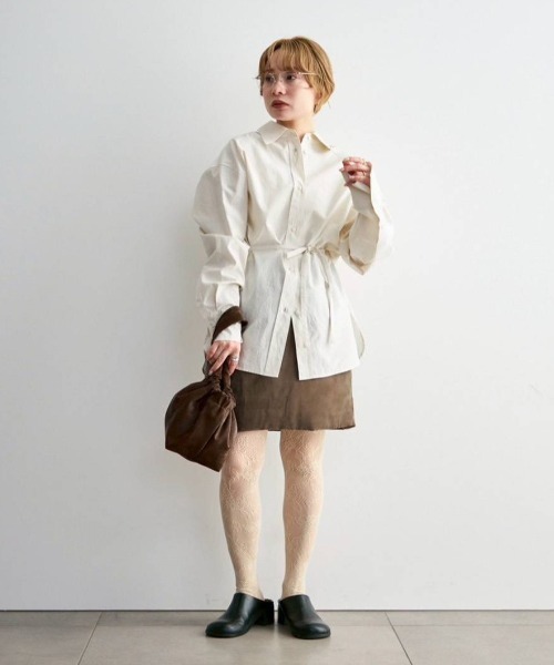 anuke(アンヌーク)の「Padding Mini Skirt(スカート・レディース・ブラック/ブラウン・36inch/38inch)」の4枚目の写真