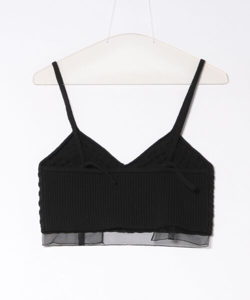 Marilyn Moon（マリリンムーン）の「polyester honeycomb knit camisole（キャミソール・レディース・ネイビー/ブラック/アイボリー・FREE）」の4枚目の写真