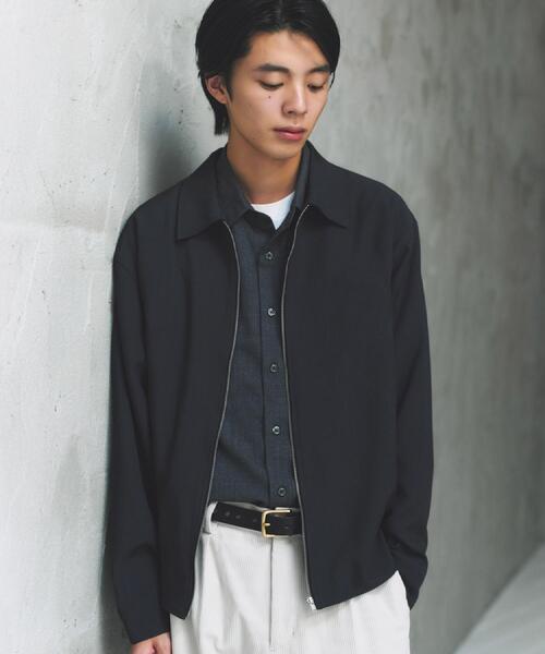 THE SHOP TK (ザ ショップ ティーケー )の「【セットアップ可/洗濯機OK】ウールライクジップブルゾン(ブルゾン・メンズ・チャコールグレー/ブラック・04/03/02)」の2枚目の写真
