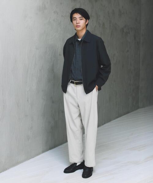 THE SHOP TK (ザ ショップ ティーケー )の「【セットアップ可/洗濯機OK】ウールライクジップブルゾン(ブルゾン・メンズ・チャコールグレー/ブラック・04/03/02)」の3枚目の写真