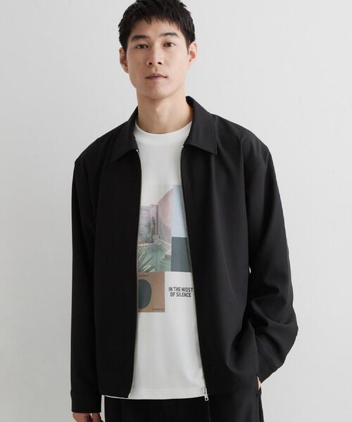 THE SHOP TK (ザ ショップ ティーケー )の「【セットアップ可/洗濯機OK】ウールライクジップブルゾン(ブルゾン・メンズ・チャコールグレー/ブラック・04/03/02)」の4枚目の写真