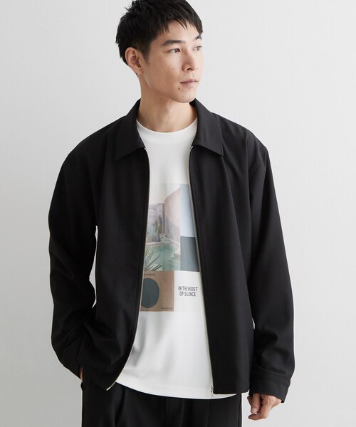 THE SHOP TK (ザ ショップ ティーケー )の「【セットアップ可/洗濯機OK】ウールライクジップブルゾン(ブルゾン・メンズ・チャコールグレー/ブラック・04/03/02)」の5枚目の写真