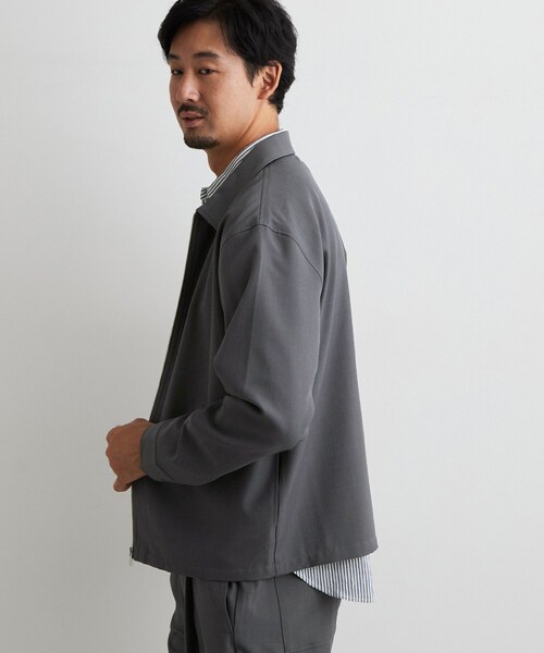THE SHOP TK (ザ ショップ ティーケー )の「【セットアップ可/洗濯機OK】ウールライクジップブルゾン(ブルゾン・メンズ・チャコールグレー/ブラック・04/03/02)」の9枚目の写真