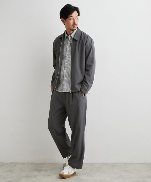 THE SHOP TK (ザ ショップ ティーケー )の「【セットアップ可/洗濯機OK】ウールライクジップブルゾン(ブルゾン・メンズ・チャコールグレー/ブラック・04/03/02)」の11枚目の写真