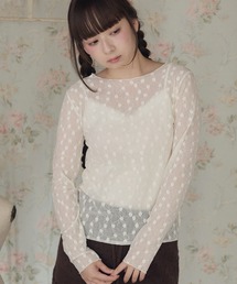 フラワーレースシアートップス / flower lace sheer top