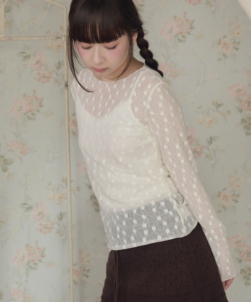 LiLIN（リリン）の「フラワーレースシアートップス / flower lace sheer top（その他トップス・レディース・アイボリー系1/アイボリー系2・FREE）」の16枚目の写真