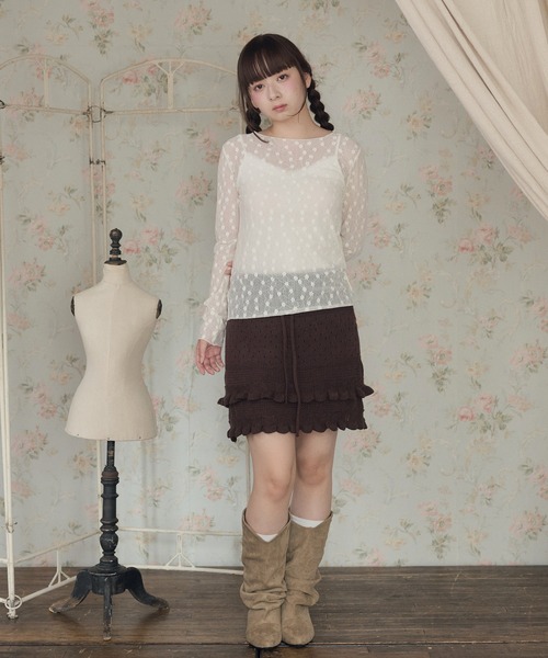 LiLIN（リリン）の「フラワーレースシアートップス / flower lace sheer top（その他トップス・レディース・アイボリー系1/アイボリー系2・FREE）」の19枚目の写真