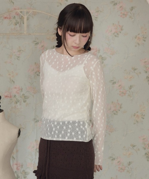 LiLIN（リリン）の「フラワーレースシアートップス / flower lace sheer top（その他トップス・レディース・アイボリー系1/アイボリー系2・FREE）」の18枚目の写真