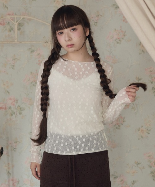 LiLIN（リリン）の「フラワーレースシアートップス / flower lace sheer top（その他トップス・レディース・アイボリー系1/アイボリー系2・FREE）」の15枚目の写真