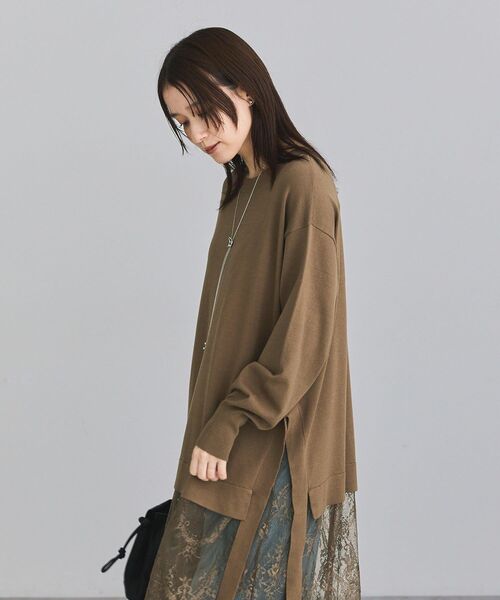 Green Parks(グリーンパークス)の「レースドッキングレイヤードニットワンピース(ワンピース・レディース・ブラック/ホワイト系その他2/モカ・FREE)」の17枚目の写真
