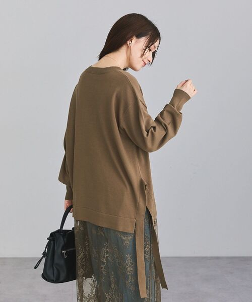Green Parks(グリーンパークス)の「レースドッキングレイヤードニットワンピース(ワンピース・レディース・ブラック/ホワイト系その他2/モカ・FREE)」の18枚目の写真