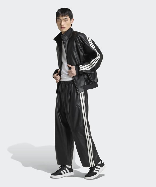 adidas(アディダス)の「スタジアム オーバーサイズフィット フェイクレザー フルレングス オープンヘム パンツ / アディダス adidas(その他パンツ・メンズ・ブラック×ホワイト・X-SMALL/X-LARGE/SMALL/MEDIUM/LARGE/3XL/XX-LARGE)」の5枚目の写真