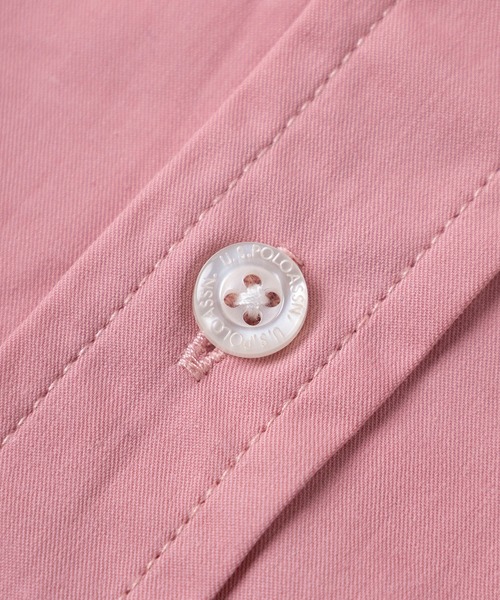 U.S. POLO ASSN.（ユーエスポロアッスン）の「【80】【U.S. POLO ASSN./ユーエスポロアッスン】ツイルピーチ ボタンダウンシャツ/オーバーサイズ/ロゴ刺繍/長袖/綿100%/羽織/BD/トラッド/アメカジ/ユニセックス/レディース/メンズ（シャツ/ブラウス・メンズ・オリーブ/ピンク/ブルー/オフホワイト/ネイビー/ベージュ・M/L/XL）」の10枚目の写真