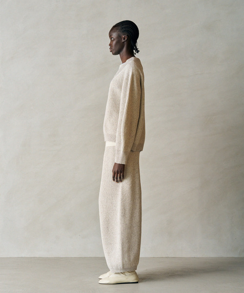 UNFIL(アンフィル)の「UNFIL アンフィル / woolen cotton & silk nep wool tweed-knit pants 混紡コットンシルクツイードニットパンツ / WXFL-UW126(その他パンツ・レディース・グレイッシュベージュ・1)」の6枚目の写真
