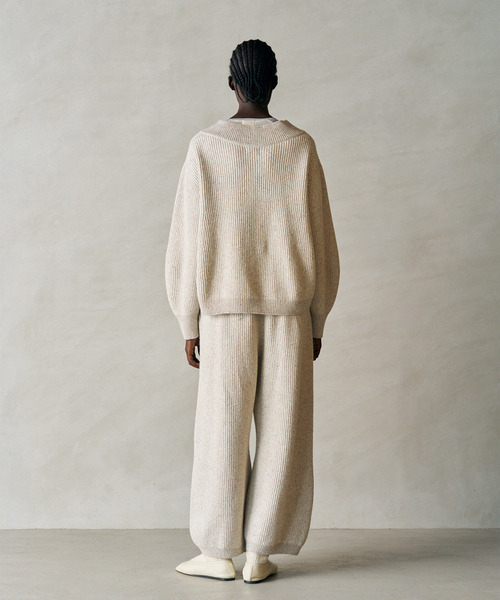 UNFIL(アンフィル)の「UNFIL アンフィル / woolen cotton & silk nep wool tweed-knit pants 混紡コットンシルクツイードニットパンツ / WXFL-UW126(その他パンツ・レディース・グレイッシュベージュ・1)」の7枚目の写真