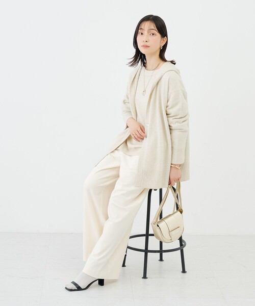 NOLLEY’S(ノーリーズ)の「《吸湿発熱》ウォッシャブル裏起毛WARMパンツ(その他パンツ・レディース・オフホワイト/ピンク/ライトグレー・40/38/36/34)」の6枚目の写真