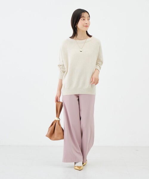 NOLLEY’S(ノーリーズ)の「《吸湿発熱》ウォッシャブル裏起毛WARMパンツ(その他パンツ・レディース・オフホワイト/ピンク/ライトグレー・40/38/36/34)」の8枚目の写真