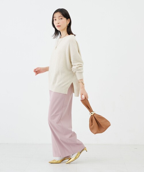 NOLLEY’S(ノーリーズ)の「《吸湿発熱》ウォッシャブル裏起毛WARMパンツ(その他パンツ・レディース・オフホワイト/ピンク/ライトグレー・40/38/36/34)」の9枚目の写真
