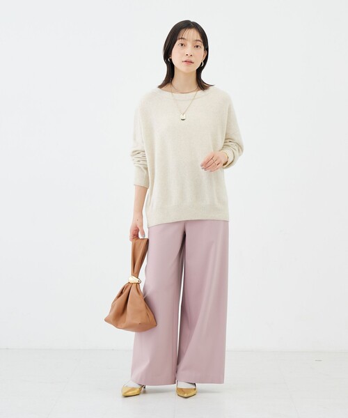 NOLLEY’S(ノーリーズ)の「《吸湿発熱》ウォッシャブル裏起毛WARMパンツ(その他パンツ・レディース・オフホワイト/ピンク/ライトグレー・40/38/36/34)」の12枚目の写真