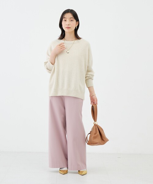 NOLLEY’S(ノーリーズ)の「《吸湿発熱》ウォッシャブル裏起毛WARMパンツ(その他パンツ・レディース・オフホワイト/ピンク/ライトグレー・40/38/36/34)」の13枚目の写真