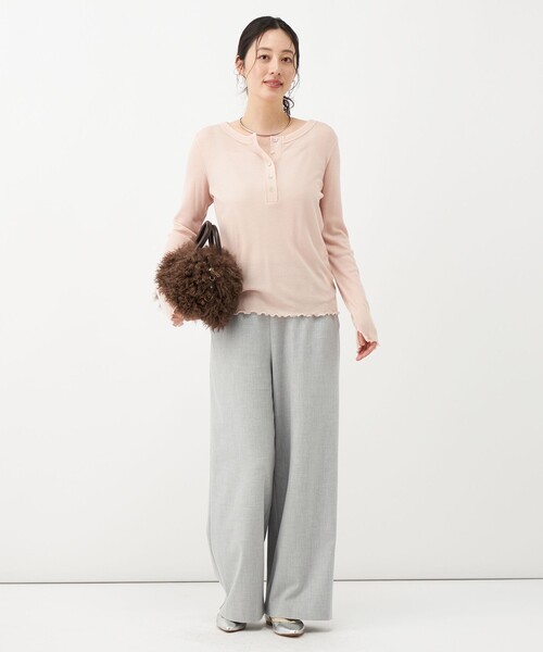NOLLEY’S(ノーリーズ)の「《吸湿発熱》ウォッシャブル裏起毛WARMパンツ(その他パンツ・レディース・オフホワイト/ピンク/ライトグレー・40/38/36/34)」の19枚目の写真
