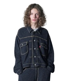 gim context（ジムコンテキスト）の「Hand Stitched Rigid Denim Knit Jacket（デニムジャケット）」