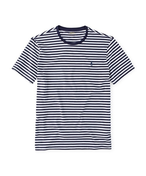POLO RALPH LAUREN（ポロ ラルフ ローレン）の「カスタムフィット ストライプド Tシャツ（Tシャツ/カットソー・メンズ・ライトブルー/ネイビー/グレー/ブラック系その他・MEDIUM/XX-LARGE/X-LARGE/X-SMALL/LARGE/SMALL）」の4枚目の写真