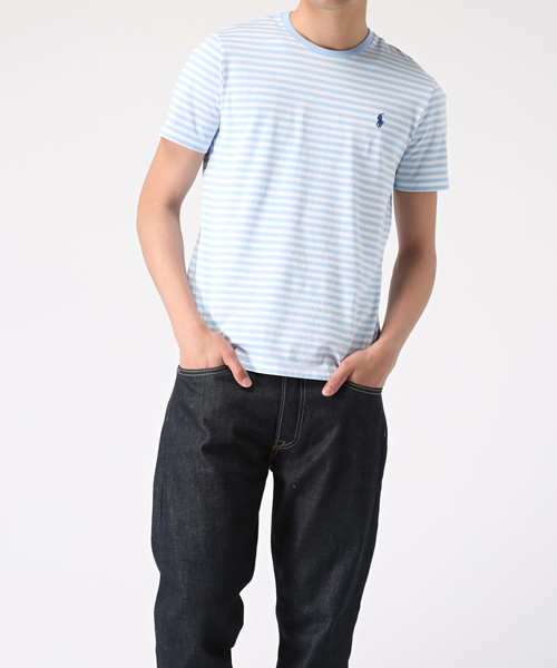 POLO RALPH LAUREN（ポロ ラルフ ローレン）の「カスタムフィット ストライプド Tシャツ（Tシャツ/カットソー・メンズ・ライトブルー/ネイビー/グレー/ブラック系その他・MEDIUM/XX-LARGE/X-LARGE/X-SMALL/LARGE/SMALL）」の12枚目の写真