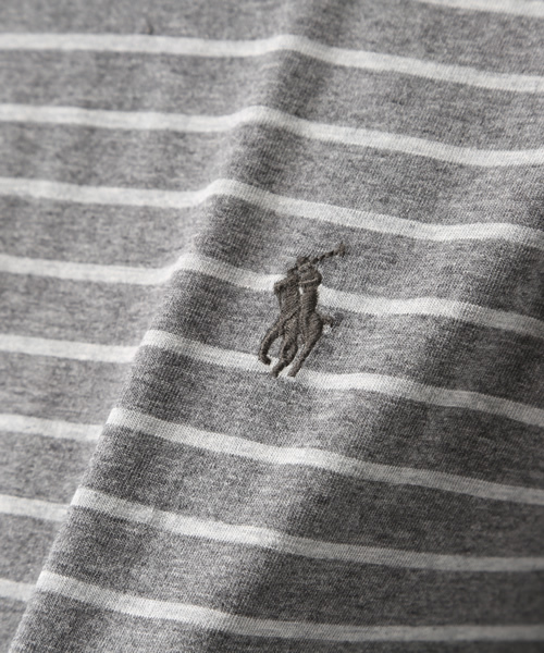 POLO RALPH LAUREN（ポロ ラルフ ローレン）の「カスタムフィット ストライプド Tシャツ（Tシャツ/カットソー・メンズ・ライトブルー/ネイビー/グレー/ブラック系その他・MEDIUM/XX-LARGE/X-LARGE/X-SMALL/LARGE/SMALL）」の9枚目の写真